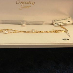 10K Everlasting Gold Captured CZ Necklace